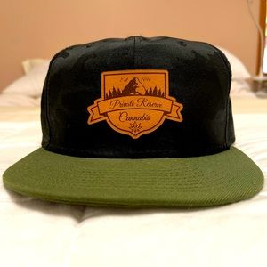 Private Reserve Canna Hat. Black Camo/Green. SnapBack